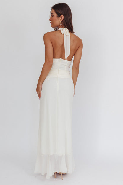 Isla Blanca Halter Maxi Dress