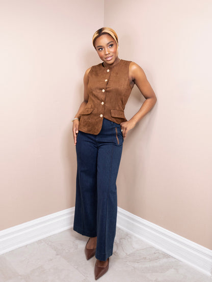 Cocoa & Gold Vest Top