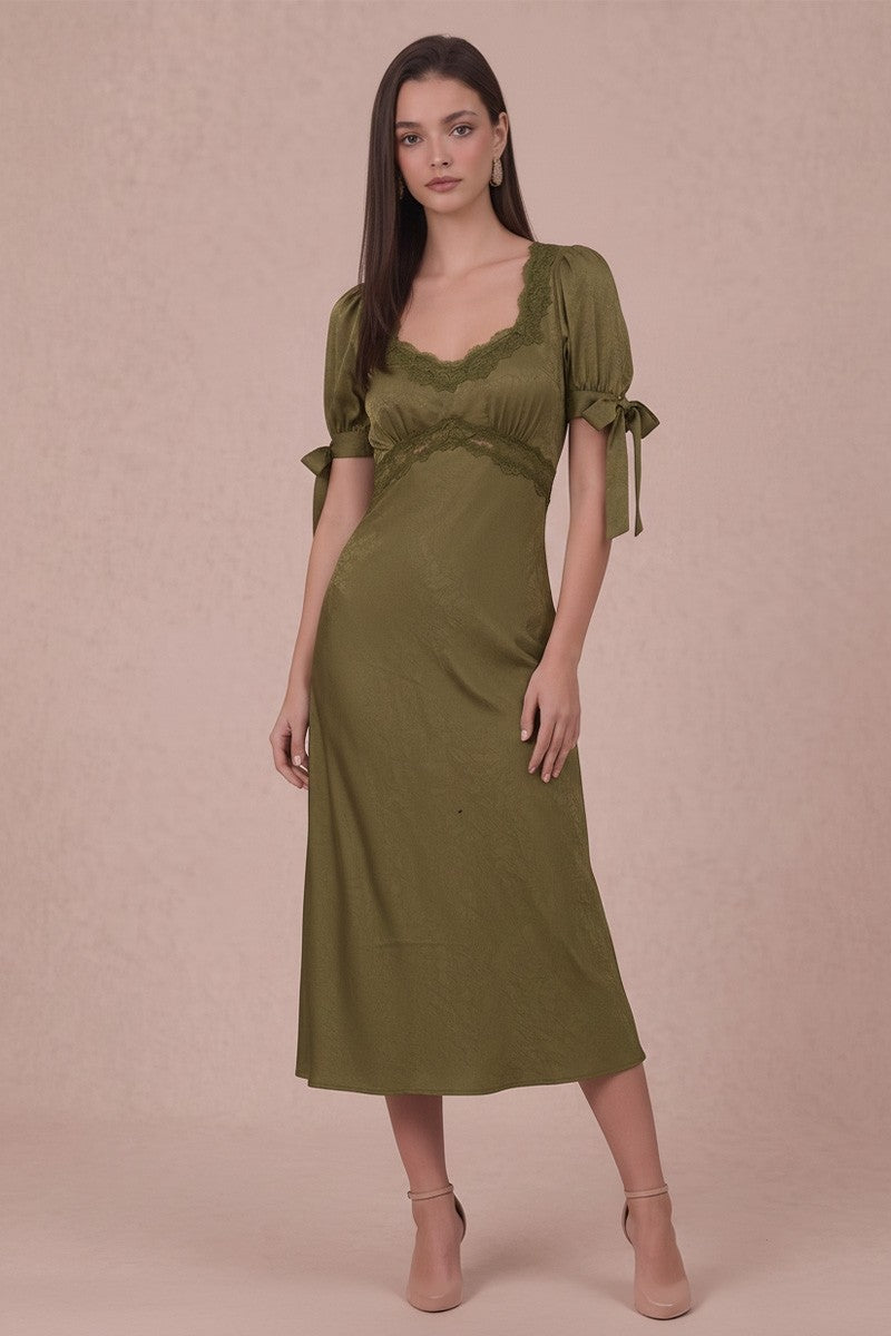 Evergreen Lace Midi Dress
