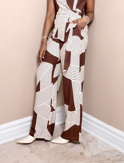 Abstract Ease Wide Leg Pants