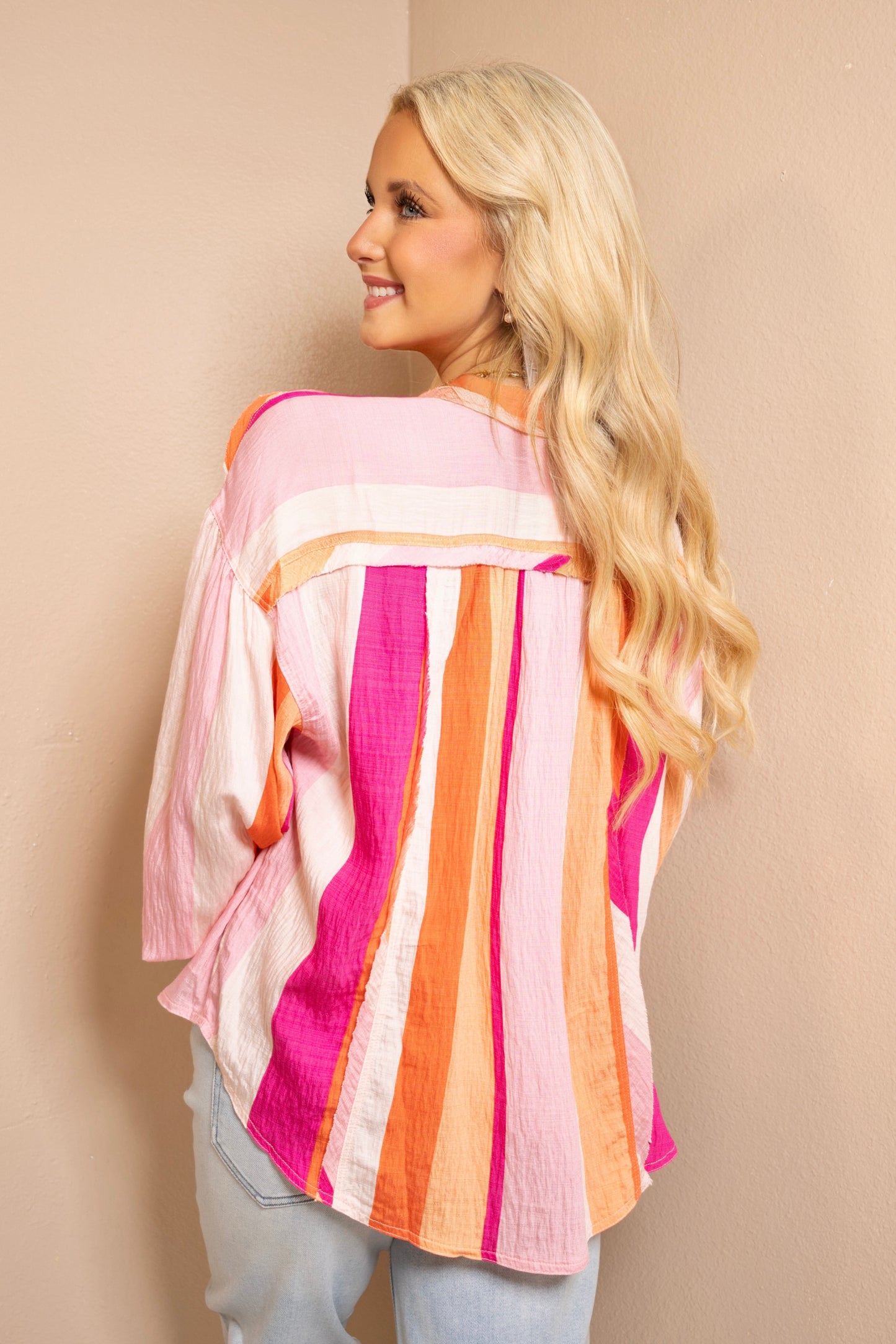Sunset Stroll Striped Blouse