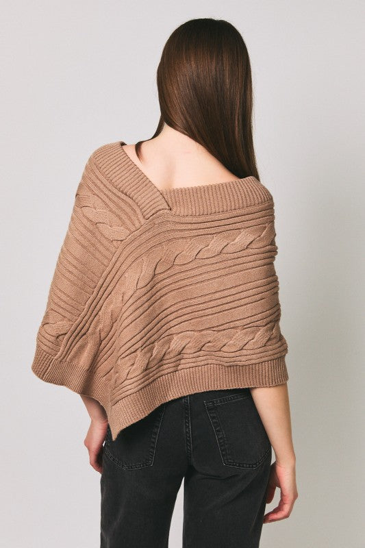 Cabin Cozy Sweater Poncho