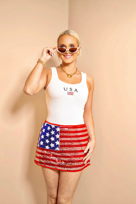 Stars & Sparkle USA Sequin Skort