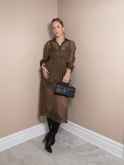 Sheer Confidence Button Up Top