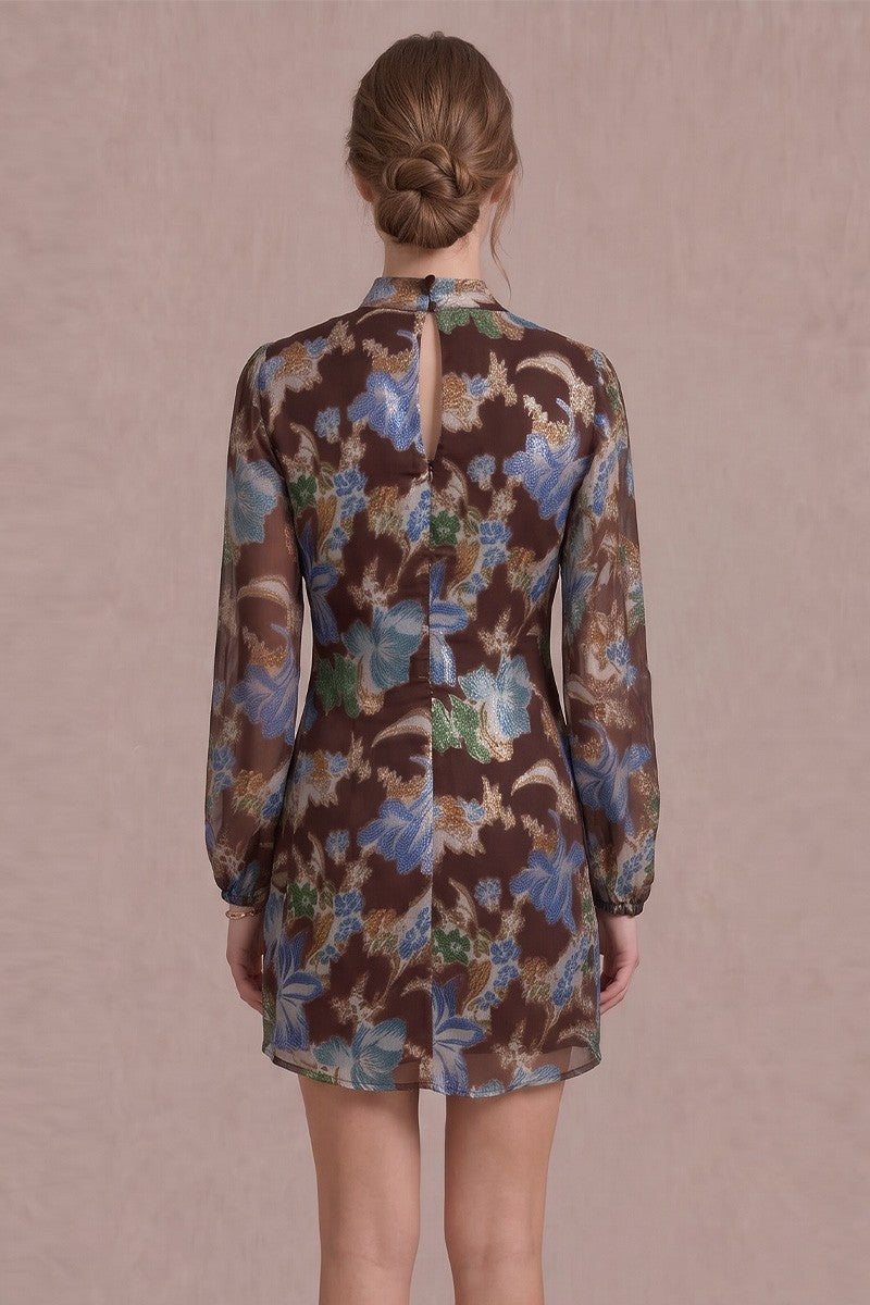 Autumn Petals Mini Dress