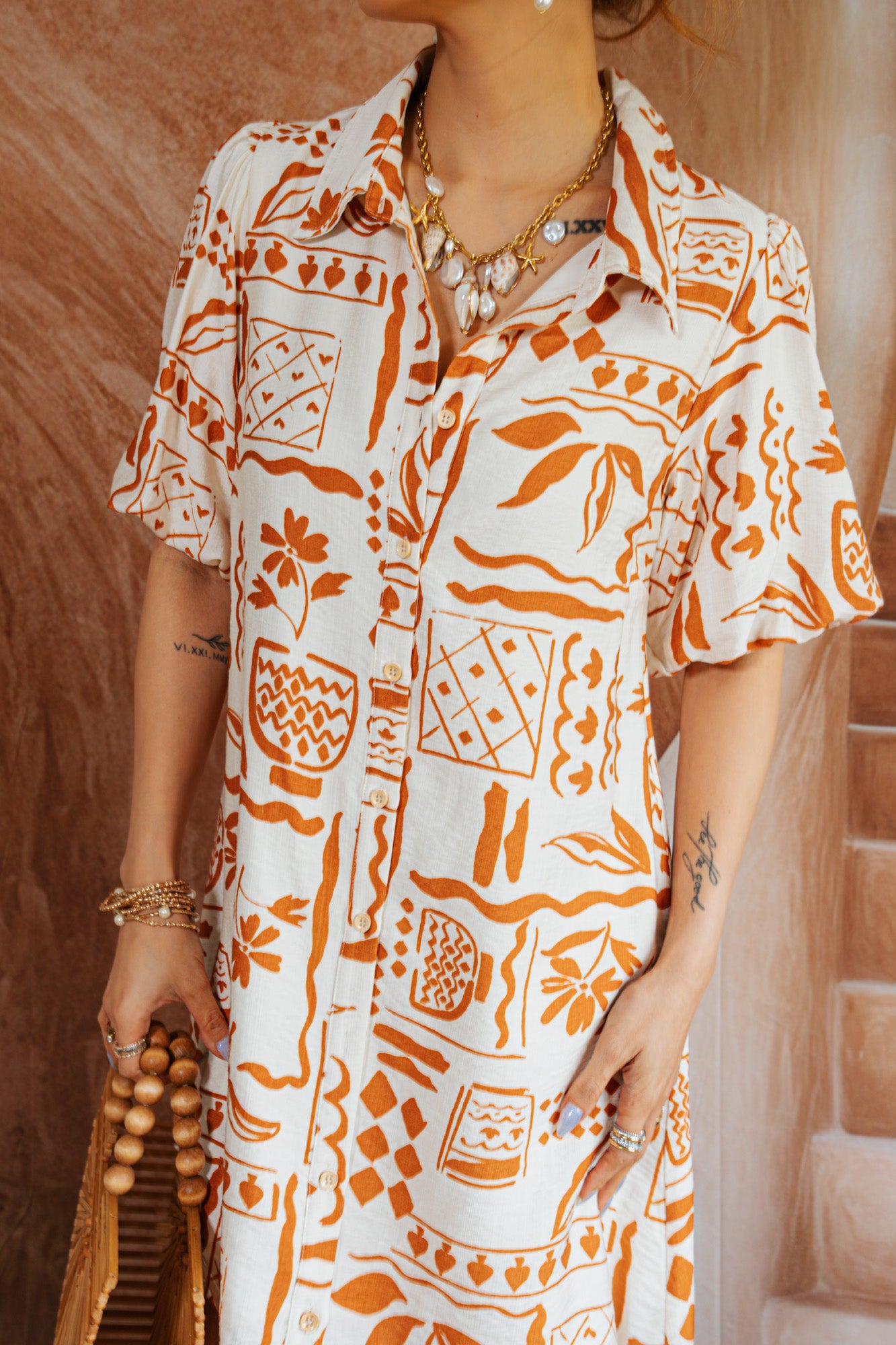 Portofino Print Shirt Dress