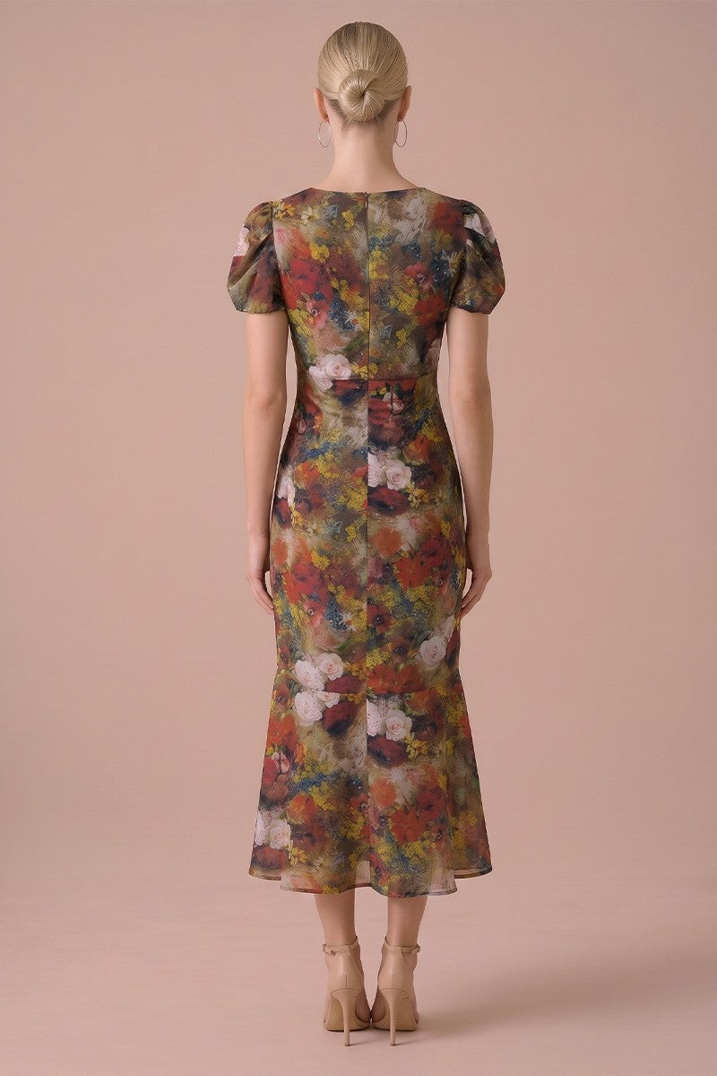 Vintage Garden Midi Dress