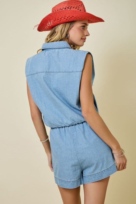 Blue Jean Breeze Zip Up Top