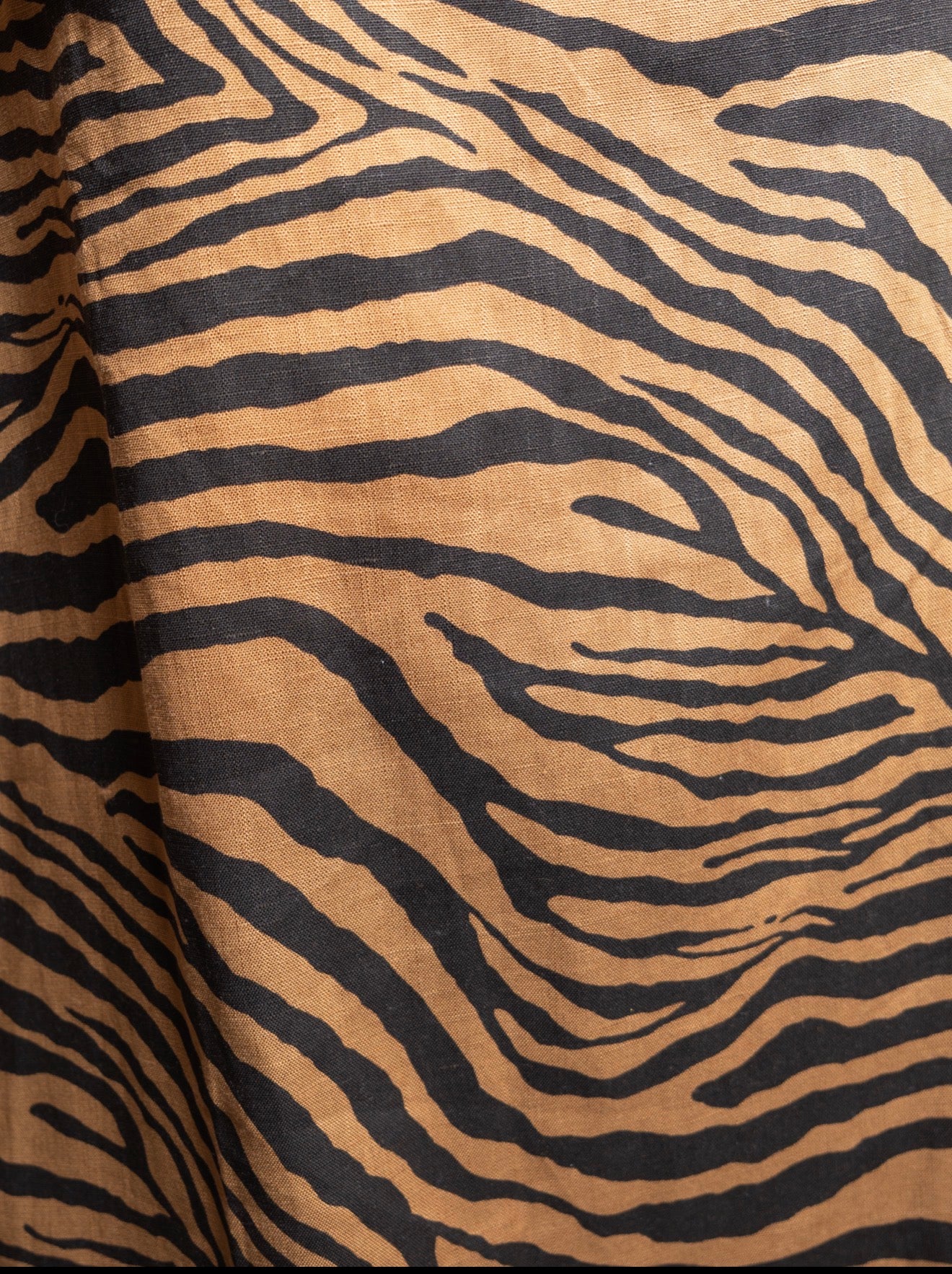 Linen Tiger Print Mini Dress