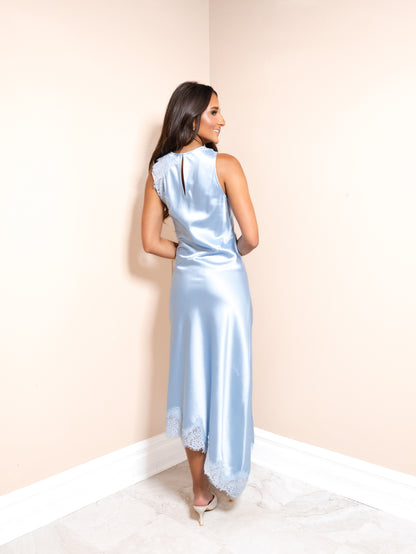 Something Blue Satin Dress