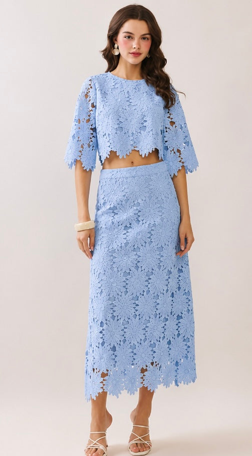 Bluebell Daisy Lace Midi Skirt