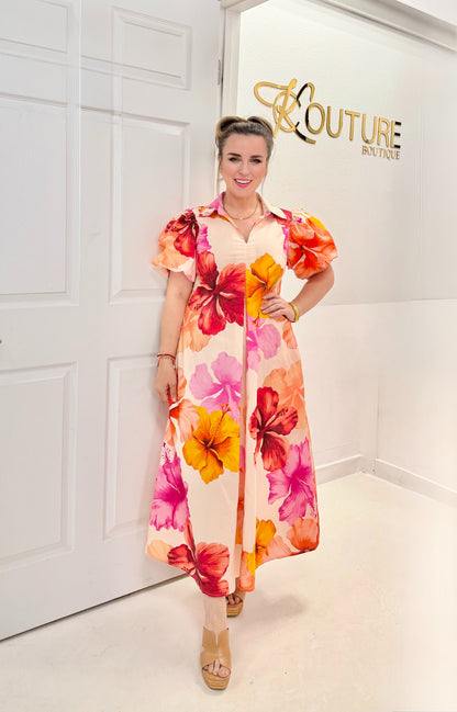 Island Blossom Midi Dress