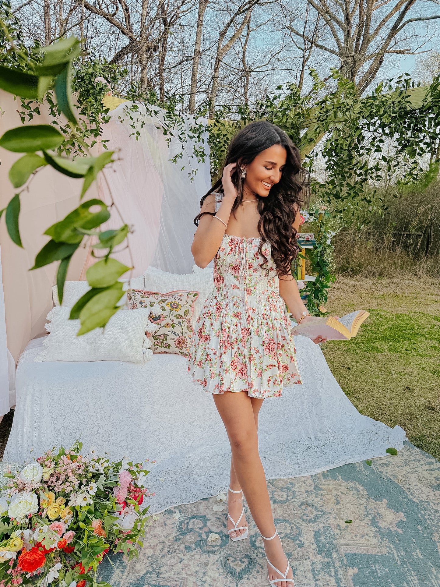 Rosette Romance Corset Mini Dress