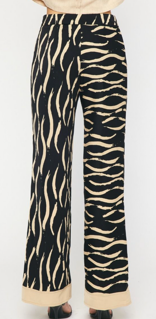 Abstract Stripes Wide Leg Pants-Bottoms-KCoutureBoutique, women's boutique in Bossier City, Louisiana