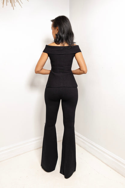 After Hours Knit Peplum Top & Pant Set