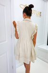 Annie Ruffles linen Mini Dress-Dresses-KCoutureBoutique, women's boutique in Bossier City, Louisiana