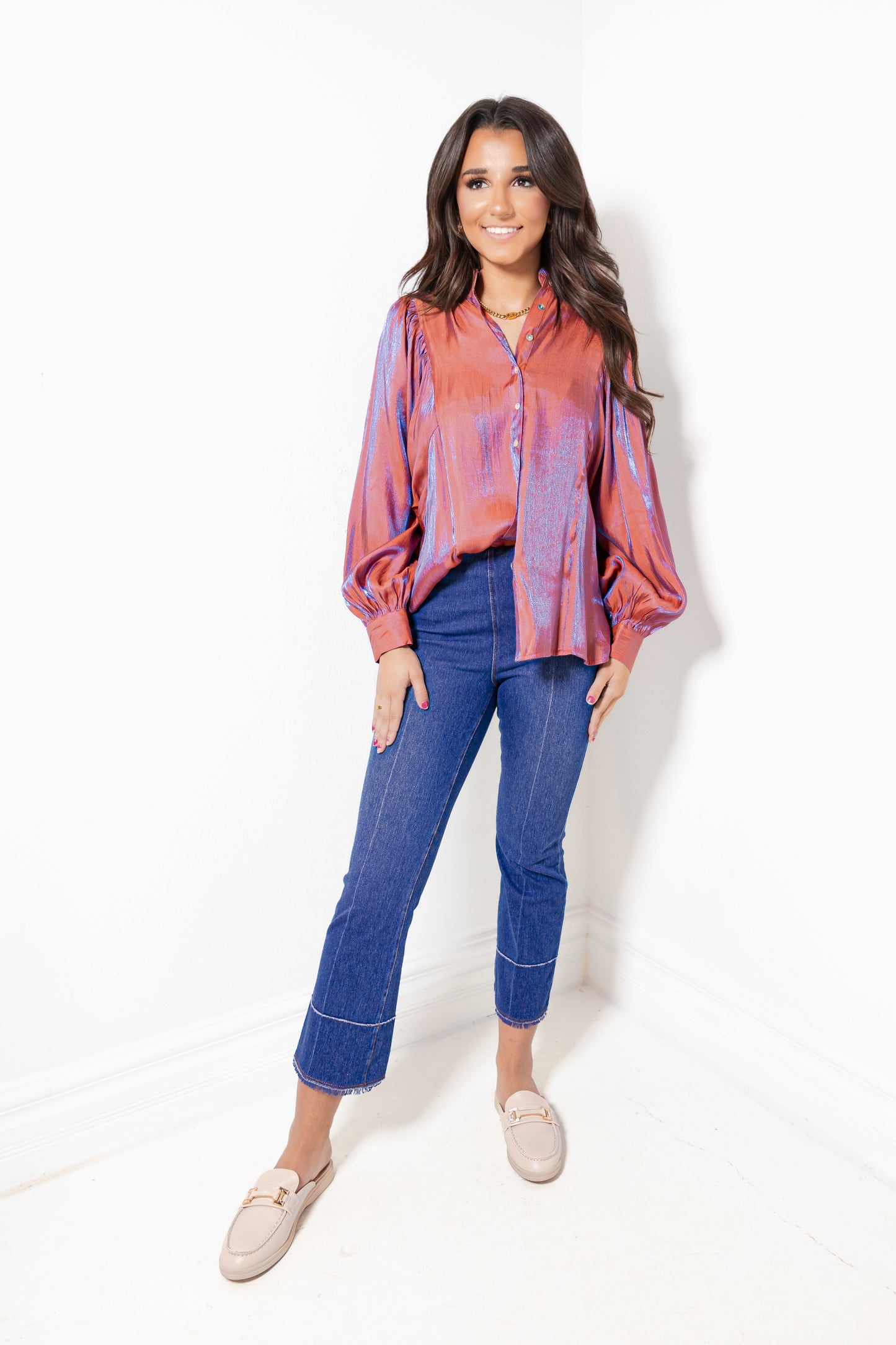 Autumn Aura Satin Top