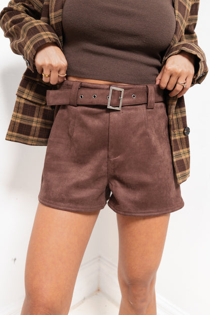 Wild West Suede Belted Shorts