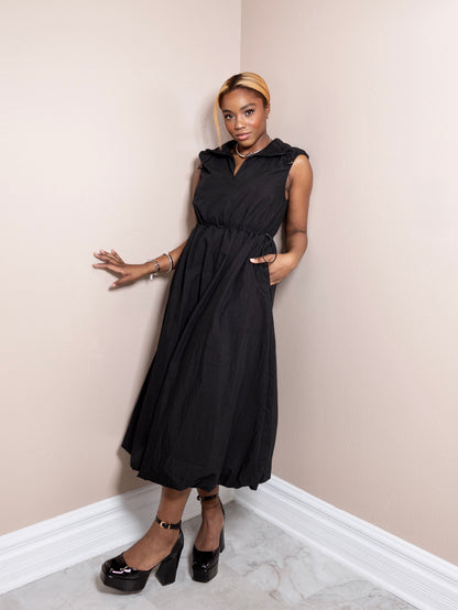 City Stroll Drawstring Midi Dress