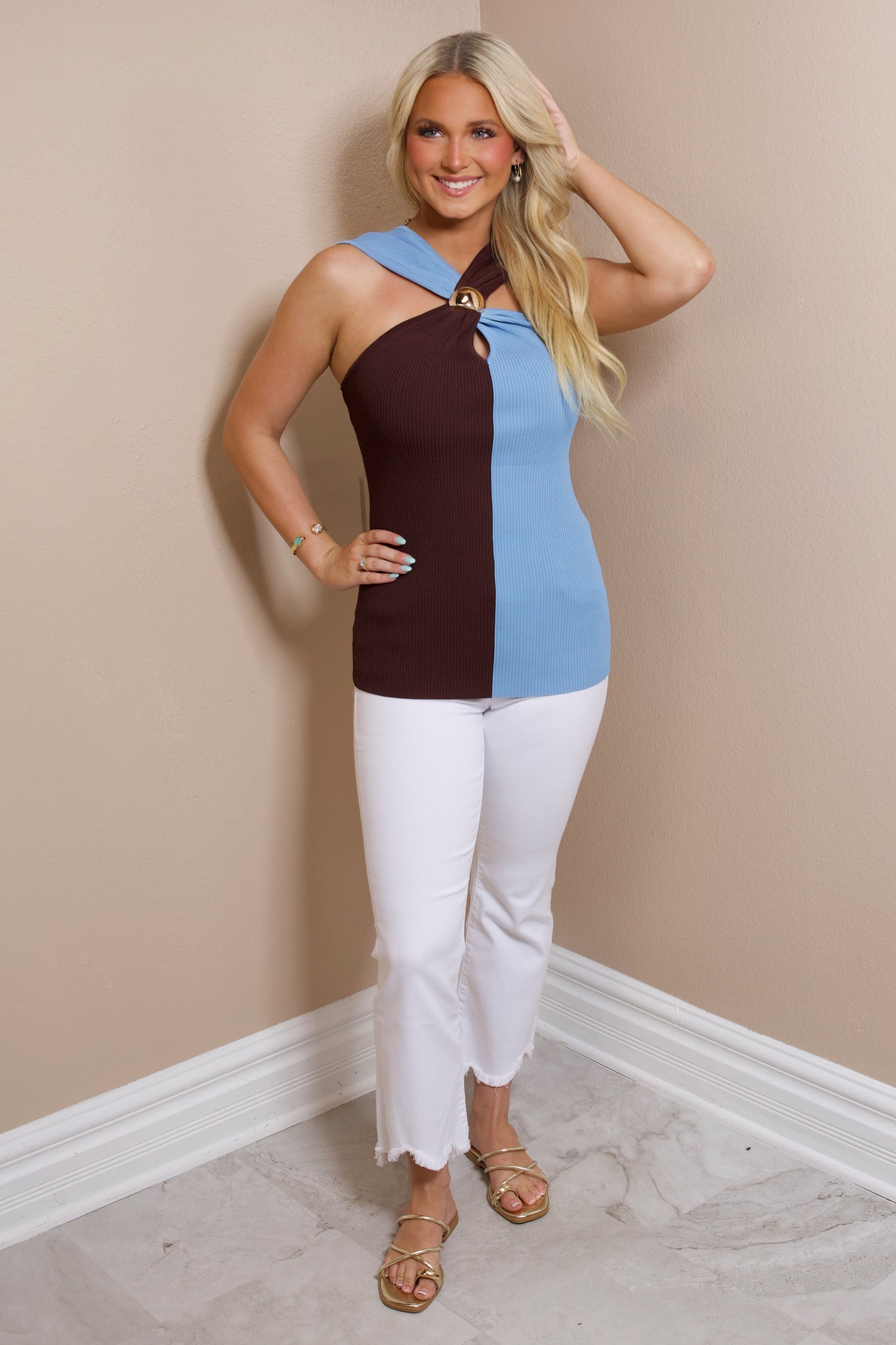 Twist of Fate Hardware Halter Top