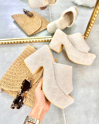 Matisse Como Chunky Raffia Platform Sandals