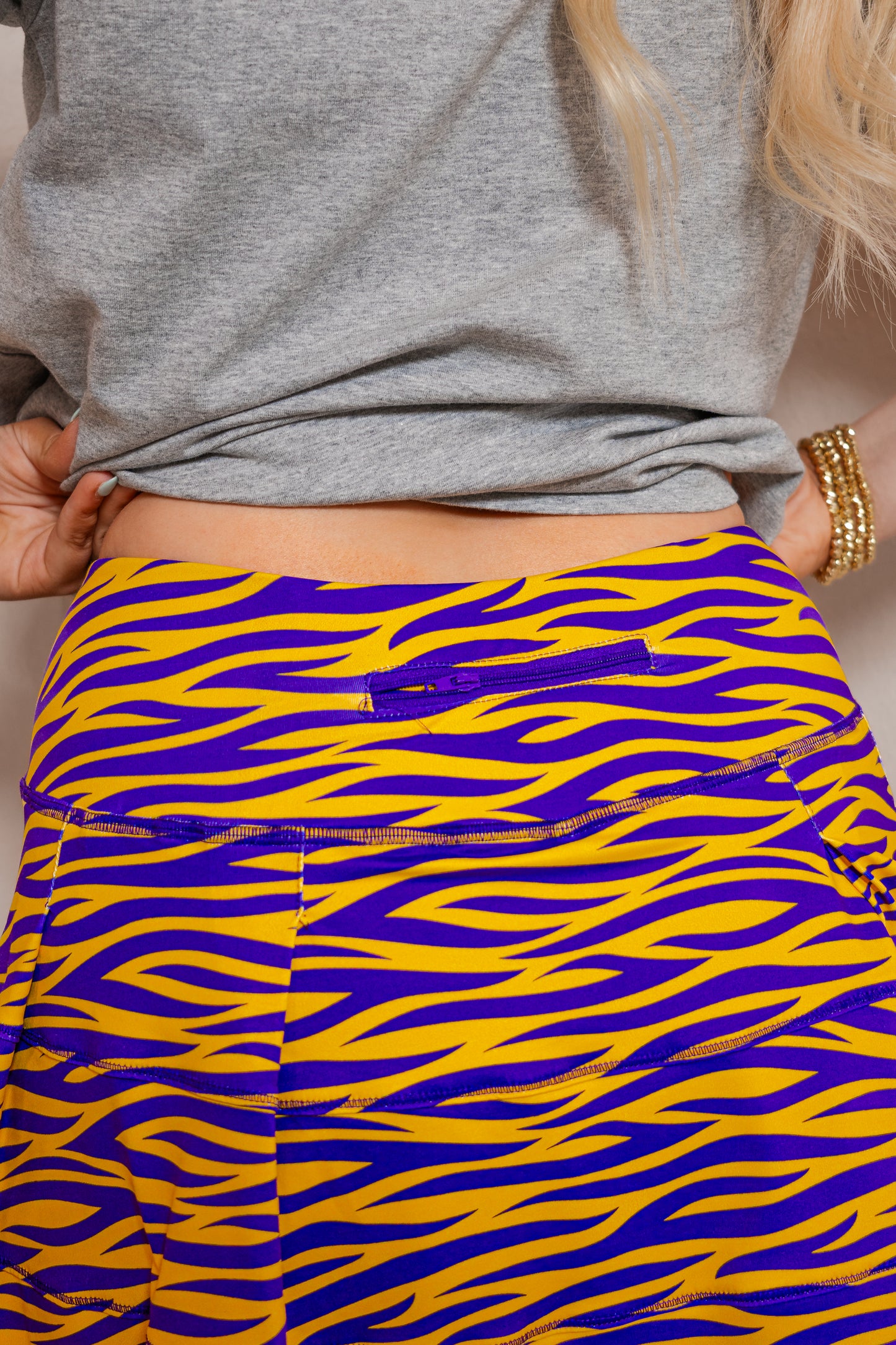 Belle Cher Tiger Purple & Gold Athletic Skort