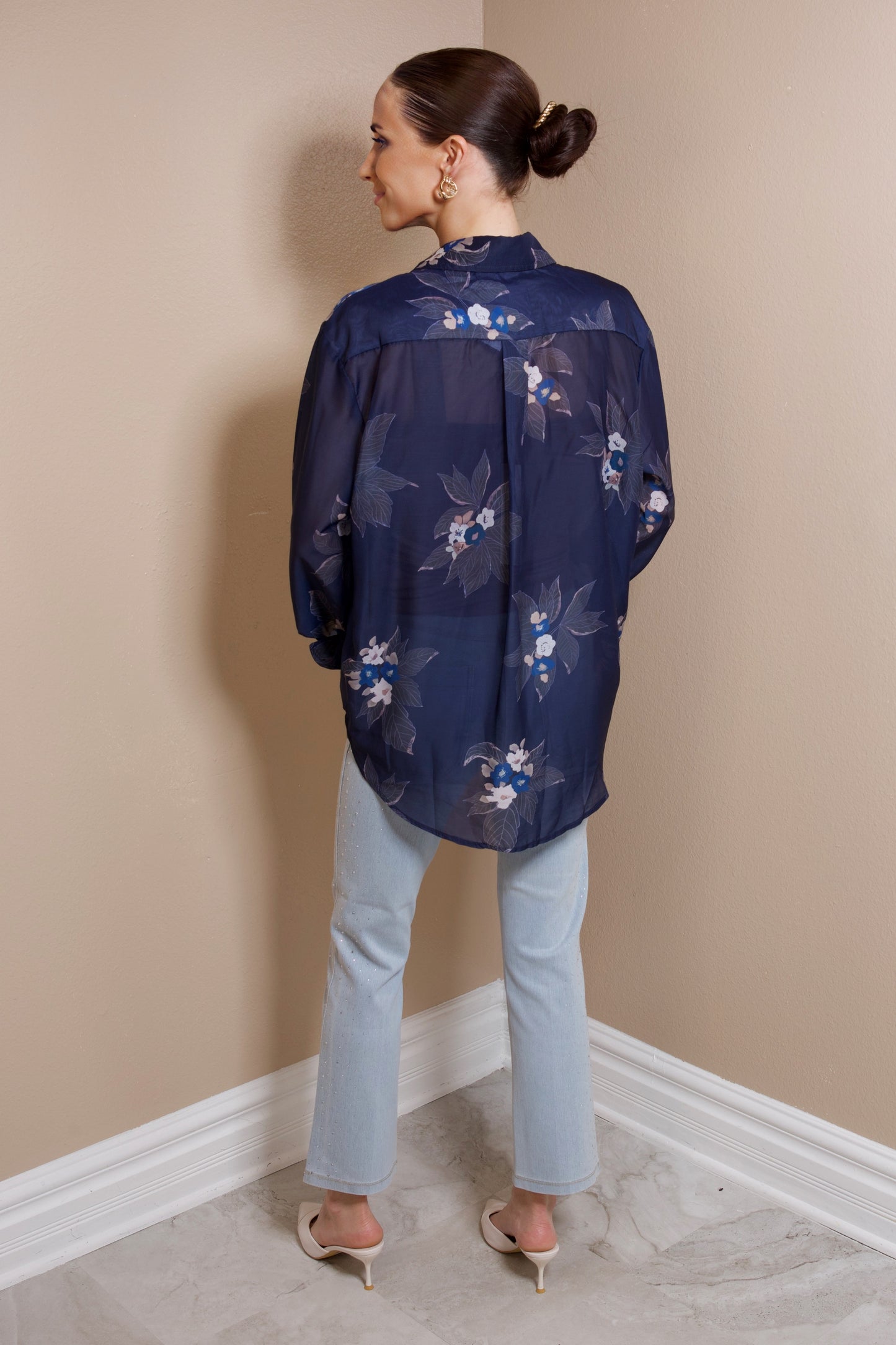 Secret Garden Silky Button-Up Top