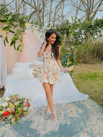 Rosette Romance Corset Mini Dress