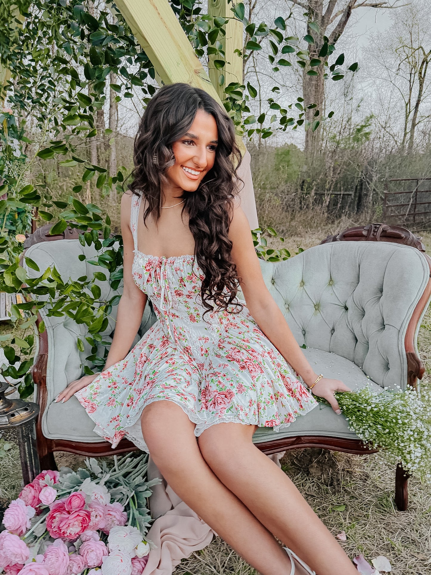 Rosette Romance Corset Mini Dress