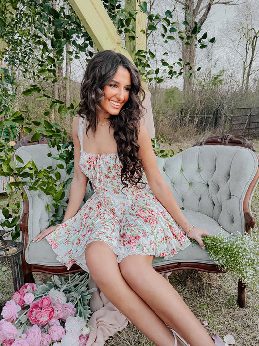 Rosette Romance Corset Mini Dress