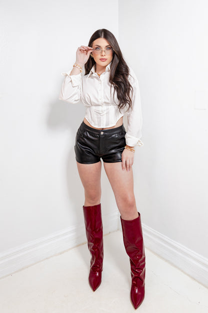 High Stakes Contour Button Up Top