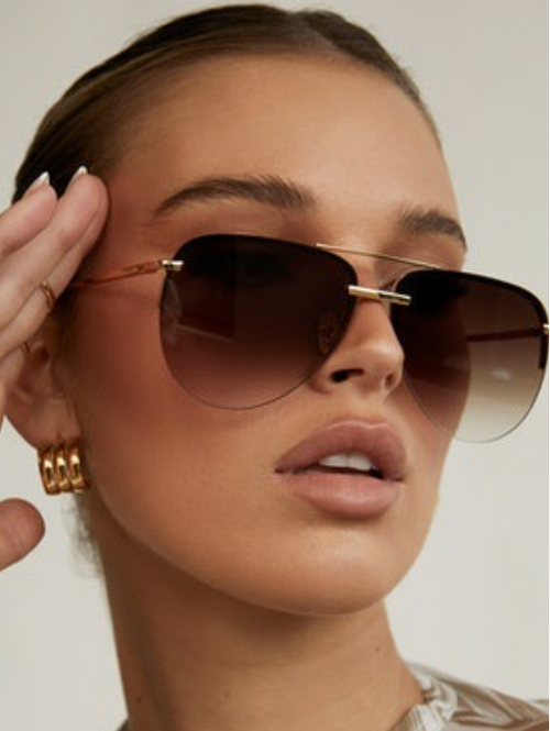 Banbe The Hosk Gold-Brown Sunglasses-Sunglasses-KCoutureBoutique, women's boutique in Bossier City, Louisiana