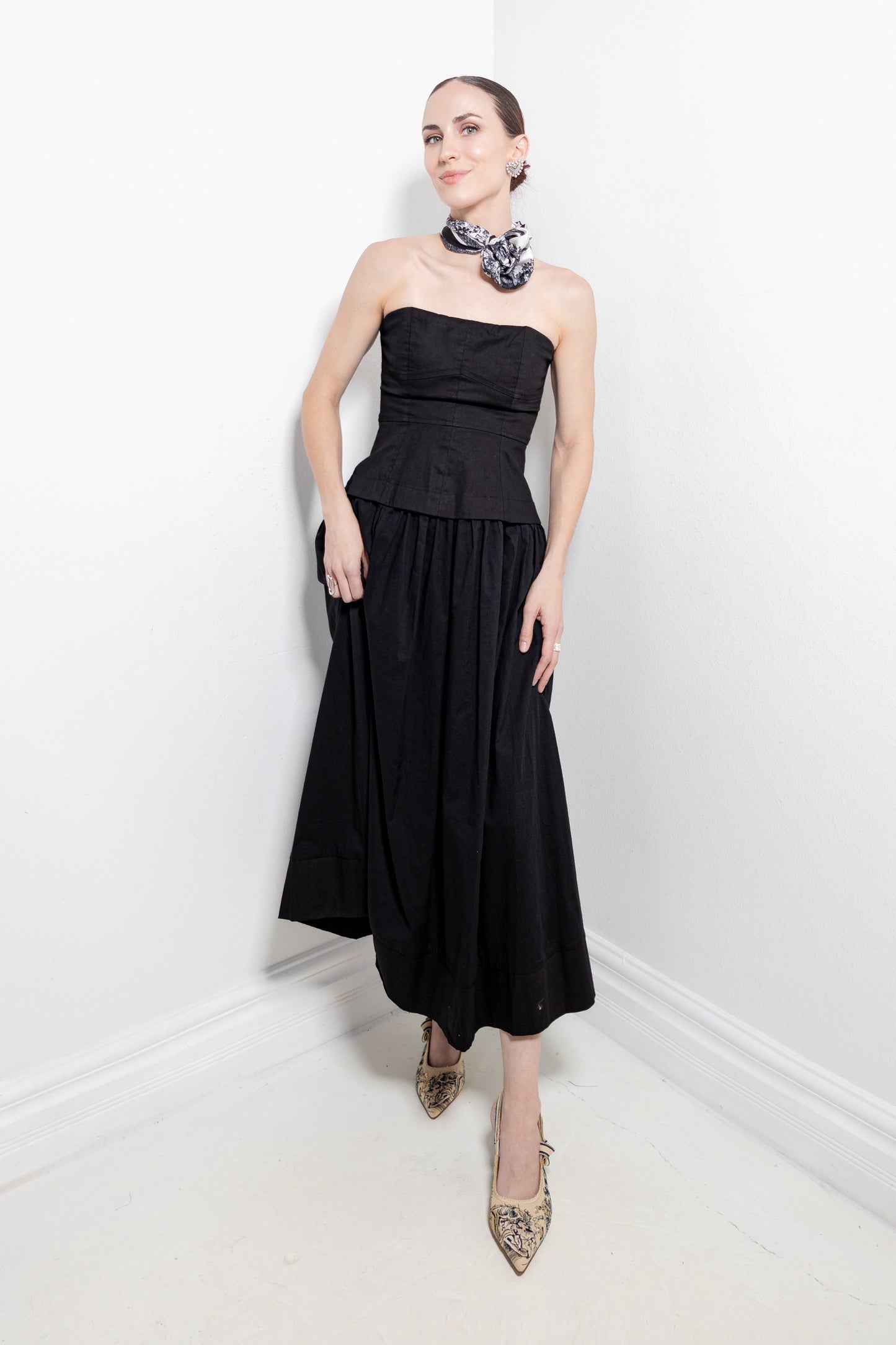 Bare Beauty Linen Corset Strapless Dress