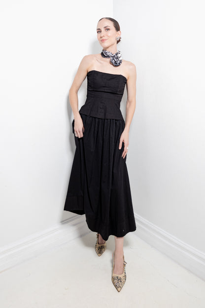 Bare Beauty Linen Corset Strapless Dress