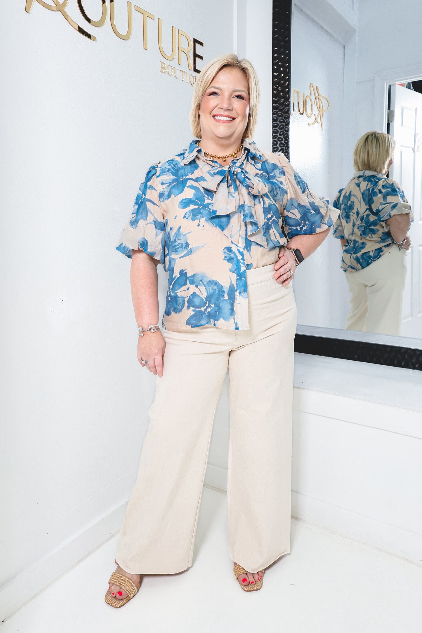 Bayside Bloom Puff Sleeve Top