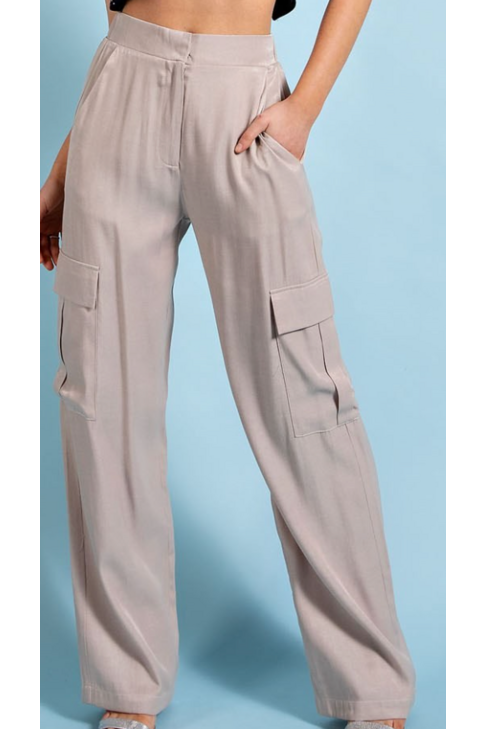 Be Classy Cream Cargo Pants-Bottoms-KCoutureBoutique, women's boutique in Bossier City, Louisiana