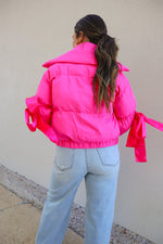 Bella Bows Puffer Jacket-Jackets-KCoutureBoutique, women's boutique in Bossier City, Louisiana