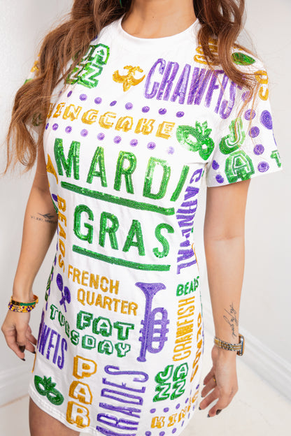 Belle Cher All Things Mardi Gras Sequin Dress
