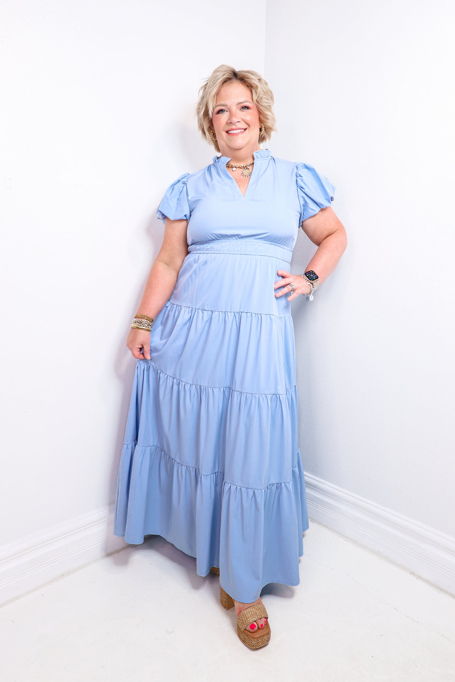 Belle Of The Breeze Puff Sleeve Maxi Dress