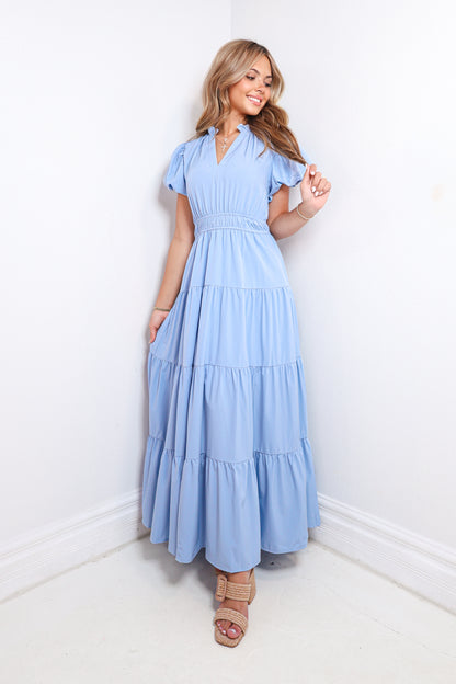 Belle Of The Breeze Puff Sleeve Maxi Dress