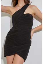 Best Dressed One Shoulder Mini Dress-Apparel & Accessories-KCoutureBoutique, women's boutique in Bossier City, Louisiana
