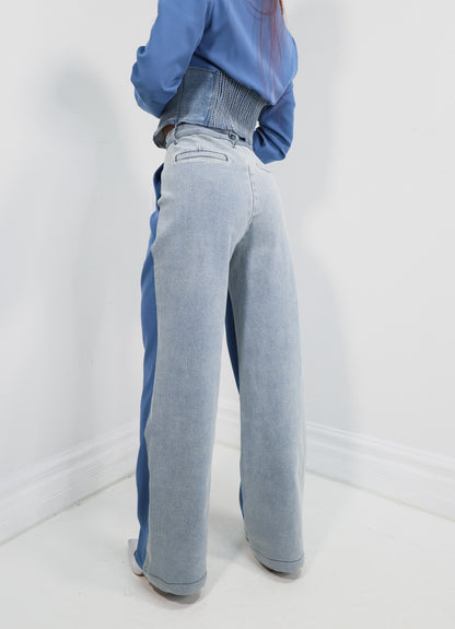 Blended Blues Contrast Denim Trousers