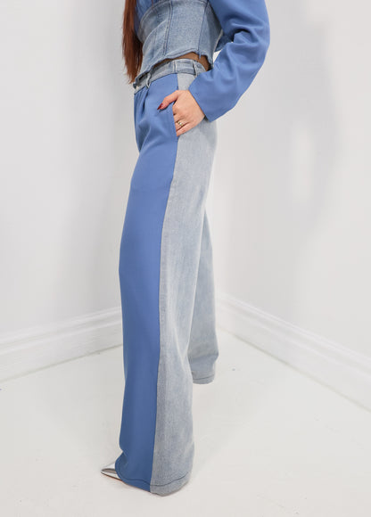 Blended Blues Contrast Denim Trousers