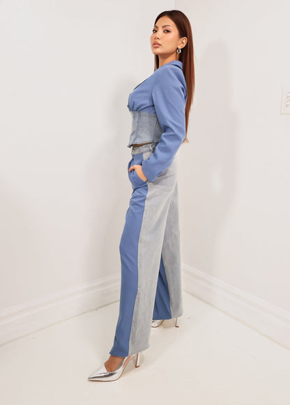 Blended Blues Contrast Denim Trousers