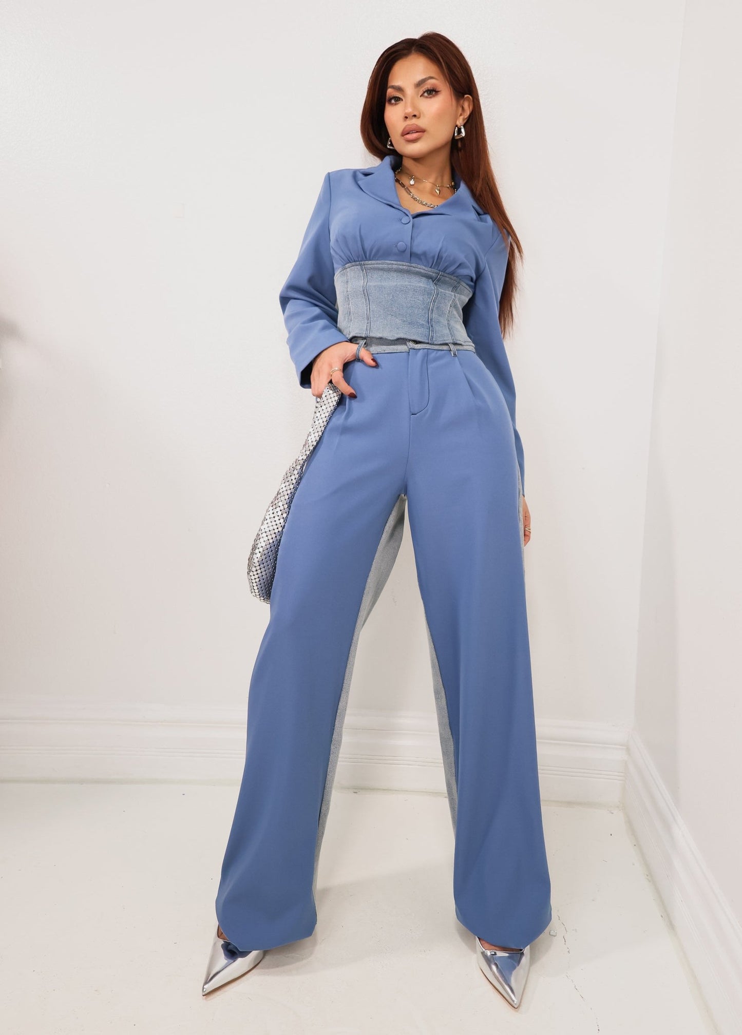 Blended Blues Contrast Denim Trousers