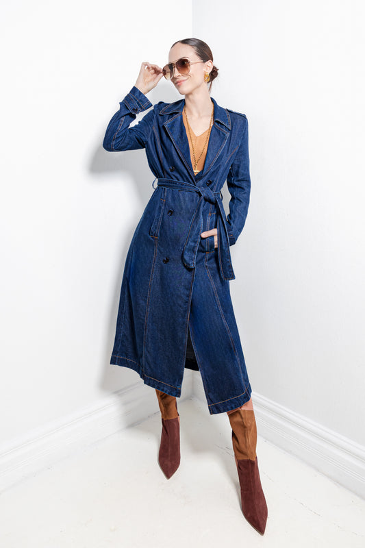 Blueprint Denim Trench Coat