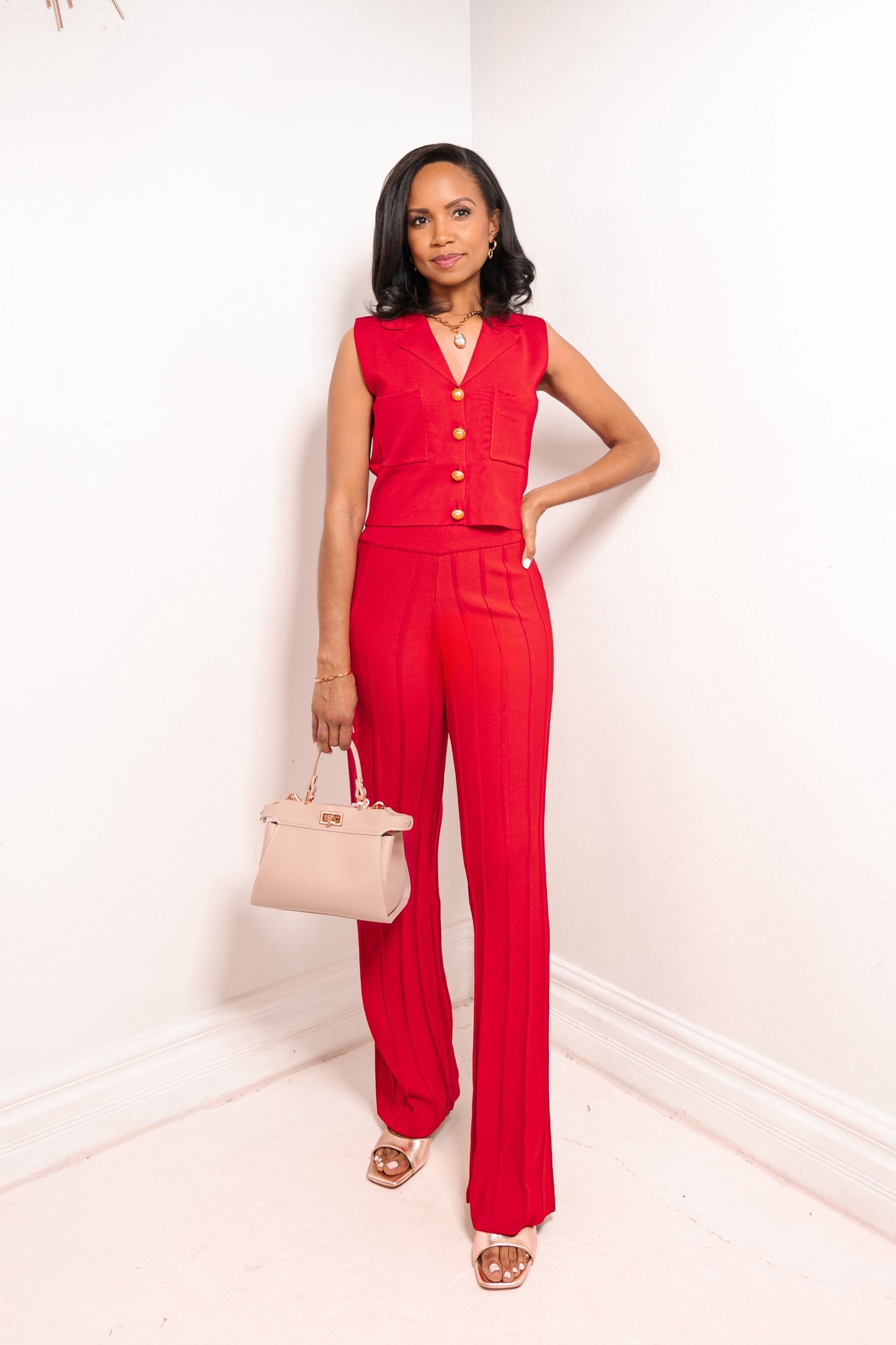 Bold Moves Vest & Pleated Pant Set