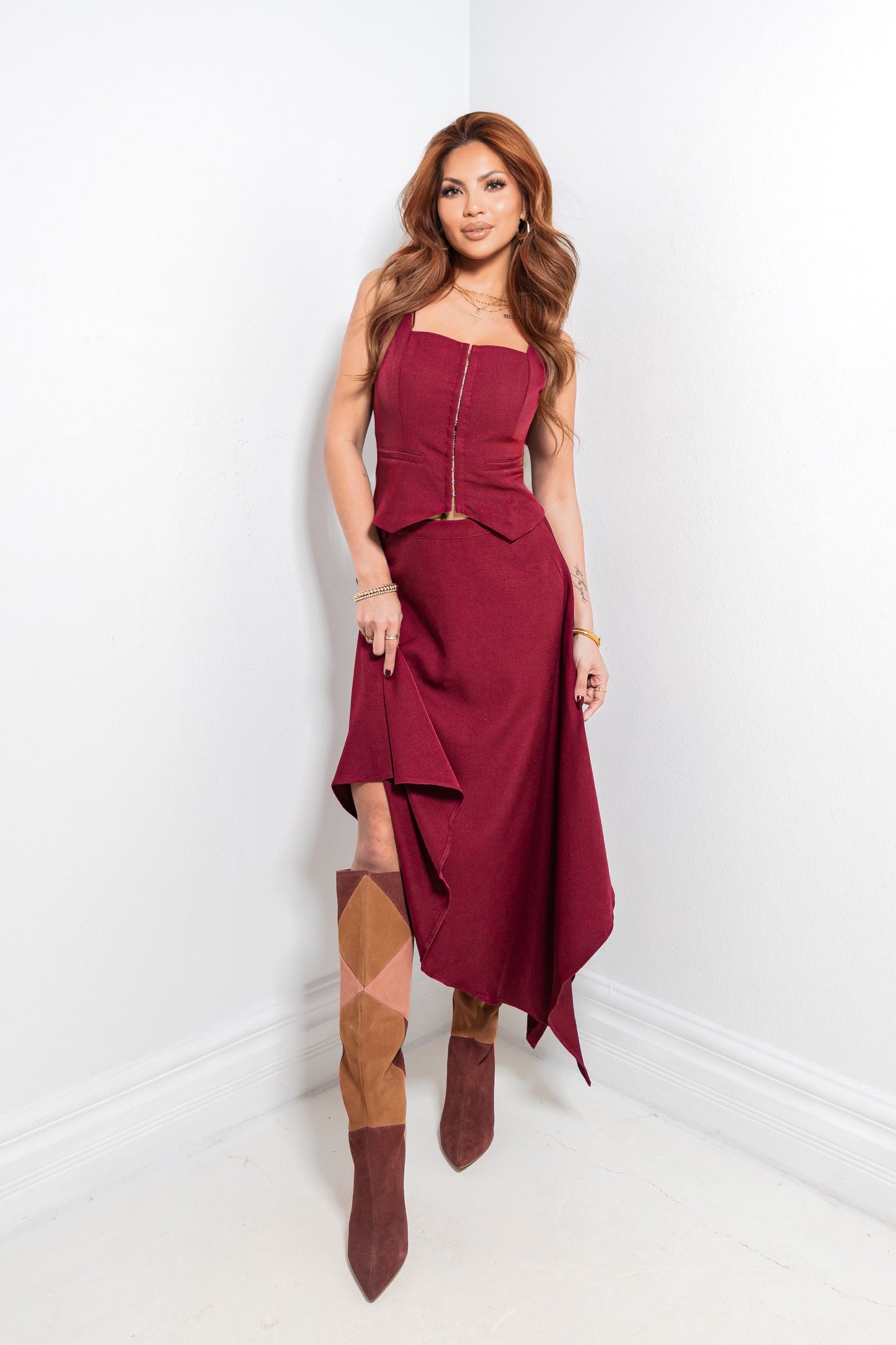 The Bordeaux Corset Top