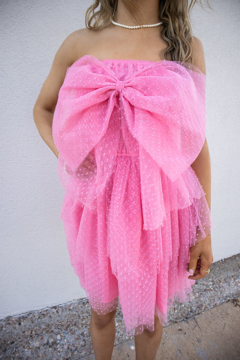 Bound in Bows Strapless Mini Dress-Dresses-KCoutureBoutique, women's boutique in Bossier City, Louisiana