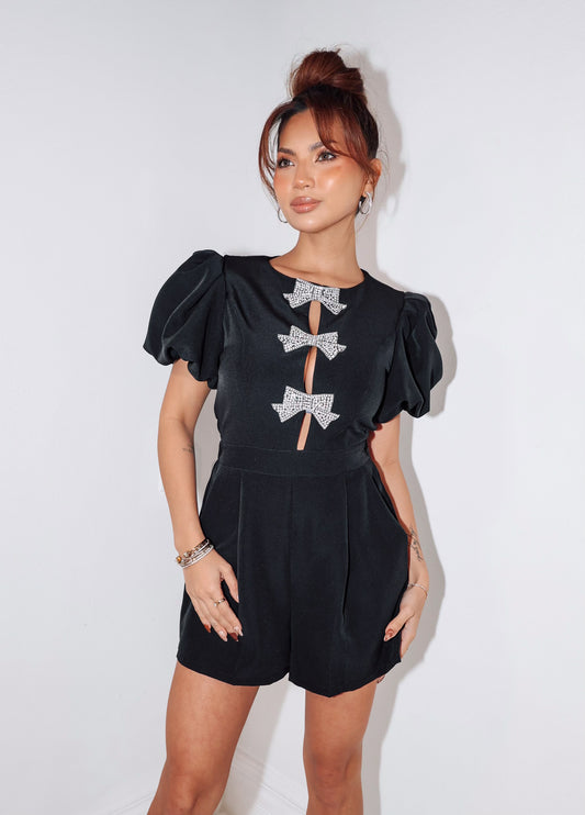 Bow Babe Puff Sleeve Romper